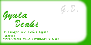 gyula deaki business card